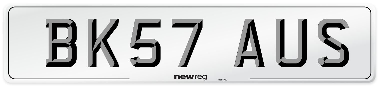 BK57 AUS Number Plate from New Reg